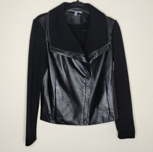 Classiques Entier Black Leather and Merino Wool Jacket Women's Size Small